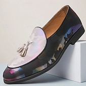 voordelige Loafers-Kleurrijke loafers van imitatieleer voor heren met kwastjes, een trendy instapmodel voor modieuze casual en semi-formele gelegenheden.