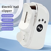baratos Cuidados Pessoais &amp; Saúde-Cortador e lixador de unhas elétrico, aparador de unhas com motor de 3 velocidades, tipo C, operação de baixa voltagem para uso doméstico. &amp;Dispositivo de viagem para cuidados com as unhas,