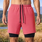 abordables Pantalones cortos de correr-Hombre Pantalones Cortos Running Pantalón Corto Short Running Pantalones cortos deportivos 2 en 1 con bolsillo para teléfono Bermudas Diario Exterior Deporte Verano Secado rápido Dispersor de humedad
