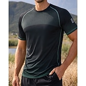 billiga Löpar-T-shirts och linnen-Herr Lutning T-shirt för jogging Kompressionströja Atletisk skjorta Sport topp Sommar Kortärmad Snabb tork Fuktabsorberande Andningsfunktion Gymträning Gång Joggning Blå Svart Himmelsblå Sportkläder