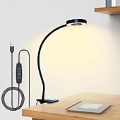 preiswerte Leselampen-1 LED-Klemmleuchte, 48 LEDs, 3 Farbmodi, Helligkeit einstellbar, flimmerfrei, augenschonend, 5V USB-Stromversorgung, geeignet für Arbeitszimmer, Büro, Nachttisch, Live-Stream-Beleuchtung