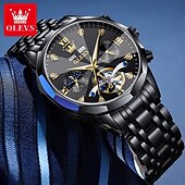 Χαμηλού Κόστους Μηχανικά Ρολόγια-Ανδρικό ρολόι Olevs 6621, αυτόματο μηχανικό επαγγελματικό ρολόι, αδιάβροχο, φωτεινό, αέναο ημερολόγιο, φάση σελήνης, ρολόγια από ανοξείδωτο ατσάλι