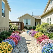 cheap Artificial Flower-24 Bundles Artificial Flowers for Outdoors Fake Silk Flowers UV Resistant Faux Plastic Plants for Spring Summer Garden Porch Window Box Table Vase Home Indoor Outdoor Decoration, Mixed