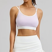 abordables Soutien-Gorges de Sport-Femmes Soutien Moyen Débardeur Rembourré Brassières et Soutiens-gorge/Sport Mince ​Brassière Soutien-Gorge Rembourré Salle de sport Exercice Course Léger Élastique Respirant Noir Jaune Violet Couleur