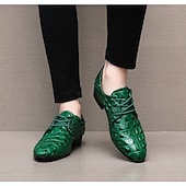 Χαμηλού Κόστους Derby παπούτσια-Ανδρικά παπούτσια με κορδόνια από συνθετικό δέρμα σε κόκκινο μοτίβο κροκόδειλου, μοντέρνα σχεδίαση για ειδικές περιστάσεις