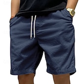 preiswerte Lässige Shorts-Herren Shorts Freizeitshorts Cordshorts Tasche Elastischer Bund Rein Einfach Vertikale Streifen Komfort Atmungsaktiv Über dem Knie Lässig Outdoor Strand Urlaub Mode Schwarz Weiß Mikroelastisch