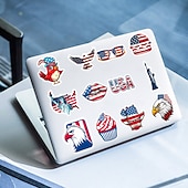  250 יחידות מדבקות 4 ביולי (5 סטים של 50) מדבקות ויניל עמידות למים עם דגל ארה"ב, פטריוטיות, למחשב נייד, אלבום תמונות, קישוטי מסיבה ליום העצמאות, ילדים ומבוגרים