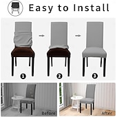 billige stoltrekk-100 % vanntett stoltrekk til spisestue, sett med 6, stretch jacquard stoltrekk, avtakbart og vaskbart, for hjem, restaurant, bankett