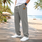 abordables pantalons décontractés-Homme Pantalon en velours côtelé Pantalon décontracté Cordon de serrage Jambe Droite Couleur Unie Confort Longueur complète Occasionnel Quotidien Extérieur Vacances Mode Bleu Noir Élastique