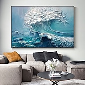cheap Landscape Paintings-Handmade Oil Painting Hand Painted Vertical Abstract Landscape Modern Rolled Canvas (No Frame)