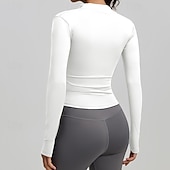 economico Giacche da corsa-Per donna Tinta unita Giaccia da corsa Giacca da esterno Giacca sportiva Estate Primavera Autunno Cerniera completa Snello Manica Lunga Asciugatura Rapida Leggero Elastico Traspirante Palestra Corsa