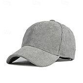 abordables Casquette de baseball pour homme-Unisexe Casquette de baseball Noir Jaune Velours côtelé Bandes Pur Chaud ancien Occasionnel Occasionnel Quotidien Vêtements de rue Couleur Unie Protection solaire