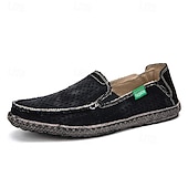 preiswerte Slipper Schuhe-Graue Herren-Slipper aus Canvas, leichte und bequeme Loafer für den täglichen Weg zur Arbeit, Wochenendausflüge und den Alltag.