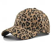 levne Pánská baseballová čepice-Unisex Kšiltovka Khaki Kávová Bavlna Levhartí potisk Grafika Škaredý Módní Na běžné nošení Ležérní Denní Venkovní Zvířecí potisk Ochrana proti slunci Proti sluci