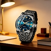 cheap Quartz Watches-Men's Watch, Men's Charm Luxury Watch, Rhinestone Decorations, Date and Calendar Functions, Night Light Display, Men's Fashionable Casual Watches, Best Men's