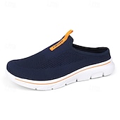 voordelige Herenklompen &amp; instappers-Marineblauwe instapsneakers van mesh voor heren – lichtgewicht, ademende wandelschoenen voor dagelijks gebruik.