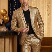 economico Outfit-Disco Anni '80 Pantaloni Abiti Completi &amp; Blazer Costume Per uomo Costume di Carnevale Mascherata Club Feste Performance Adulti Cappotto Pantaloni Tutte le stagioni