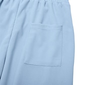 levne Přímá noha-Pánské Vaflová Tepláky Kalhoty Volné kalhoty Tepláky s rovnými nohama Šňůrky Elastický pas Pevná barva Pohodlné Plná délka Denní Venkovní Streetwear Módní Klasický styl Černá Bílá Neelastické