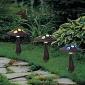 cheap Pathway Lights &amp; Lanterns-2 Pcs Outdoor Solar Mushroom Garden Stake Lights, Color-Changing LED, Decorative Pathway Light for Yard, Lawn, Garden, Park, Farm, Landscape, Atmosphere Lighting