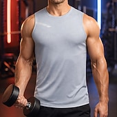 Недорогие Футболки и майки для бега-Муж. Однотонный Тренировочная майка Майка для бега Спортивный топ Лето Без рукавов Быстровысыхающий Влагоотводящие Дышащий Тренировка в тренажерном зале Прогулки Бег Темно-серый Черный Белый
