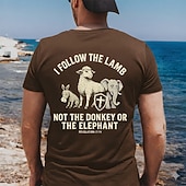  T-shirt homme « Je suis l'agneau, pas l'âne ni l'éléphant » (Apocalypse 17:14), imprimé au dos, manches courtes, coupe classique, style décontracté, tailles S à XXXL.