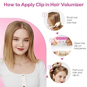 tanie Grzywki-doczepiane włosy, 2 sztuki 6-calowych krótkich, grubych doczepianych włosów, dodających objętości doczepianych włosów dla kobiet