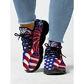  Adidași atletici pentru femei cu ocazia aniversării de 250 de ani a Statelor Unite - Ușori cu imprimare a steagului SUA încălțăminte patriotice cu talpă căptușită pentru sărbătorile de 4 iulie parade