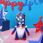  Confezione da 2 bambole nane senza volto con pentagramma a strisce, decorazione per bambola Rudolf, 250° anniversario del giorno dell'indipendenza americana