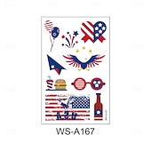  10 autocollants tatouage drapeau américain imperméables, à nouer sur une longue attache, pour chaussettes, accessoire de fête, tatouage pour la fête de l'indépendance