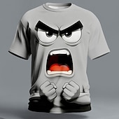 abordables T-shirts 3D-Homme Illusion d'optique 3D Émoticônes amusantes T-shirt Manche Courte T-shirt Impression 3D Col ras du cou Chemise Exagéré Designer Quotidien Club Soirée Bleu Jaune Orange Été Printemps Toutes