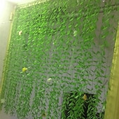 levne Umělé rostliny a zeleň-20 ks umělých vrbových listů, imitace vinné révy, závěsné rostliny, girlanda z umělých plastových listů na zeď, strop, balkon, vnitřní a venkovní dekoraci