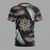baratos crânio e osso-Camiseta masculina com estampa surreal de anjo chorando, estilo glitch, inspirada na estética dreamcore e na Bíblia, com olhos chorando. Disponível nos tamanhos P, M, G, GG, XGG e XXGG.