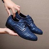 abordables Chaussures Derby-Chaussures habillées pour hommes en similicuir orange à motif crocodile – chaussures de ville et de mariage pour messieurs modernes