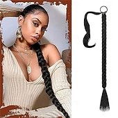 economico Code-Extension per coda di cavallo lunga con elastico, lisce e avvolgenti, extension per capelli sintetici morbidi e soffici, per donne, da indossare tutti i giorni, 26 pollici, biondo chiaro, mix platino,