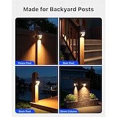 abordables Aplique de pared para exterior-Luces solares de acero inoxidable para cercas, para exteriores, impermeables, con sensor de movimiento, para postes de patio, terrazas, porches, barandillas de escaleras, muelles, portones, pasarelas,