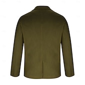 baratos Blazers Clássicos Masculinos-Homens Jaqueta Blazer Colar de entalhe Moda Leve Casual Cor Sólida Blazer Preto Verde Claro Vermelho Moderno Comum 1 Butão