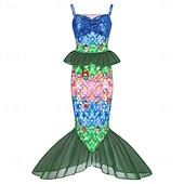  sereia Princesa sereia Vestidos Fantasia de festa temática Fantasias for Para Meninas Crianças Carnaval Baile de Máscaras Festa Feriado