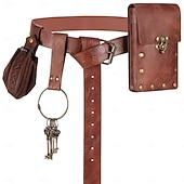 abordables Accessoires et plus-Médiéval Renaissance Costume élégant Accessoires Pirate Viking Déguisement Homme Viking Pirate Halloween Carnaval Performance LARP Foire de la Renaissance Adulte Bracelet Ceinture Eye Patch