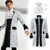preiswerte Oberbekleidung-Rokoko Mittelalterlich Renaissance Mantel Ausgefallene Kostüme Halskrause langarm Edelmann Königliche Kleidung Kostüm Herren Fantasie Halloween Karneval Leistung LARP Renaissance-Messe Erwachsene