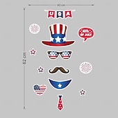  Magnetiske kjøleskapsklistremerker til uavhengighetsdagen i USA, bilklistremerker, høytidsdekorasjoner, vanntette veggklistremerker med tegneseriemotiv