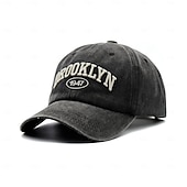 economico Forniture per eventi e feste-berretto da baseball brooklyn 1947 per donna &amp;Cappello da papà da uomo in stile vintage Brooklyn con lettere ricamate, vestibilità profonda, protezione solare, regolabile, in cotone