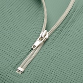  Herren Waffel-Poloshirts Textur Outdoor Lässig Viertelreißverschluss Langarm Mode Modern Einfarbig Texture Gestrickt Herbst Frühling & Herbst Herbst Winter Normale Passform Dunkel Braun Wein Schwarz