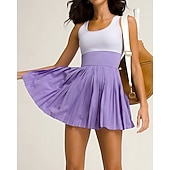 levne Dámské šaty-Dámské Slátanina Petit tenisové šaty Tenisové šaty s vestavěnými šortkami a podprsenkou Sportovní šaty Bez rukávů Kapsy Elastický Prodyšné Tenis Běh Zdatnost Kopeček Šaty Tepláková souprava Fialová