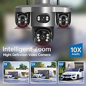 billige IP-nettverkskameraer for utendørsbruk-8k soldrevet overvåkningskamera full hd trippellinse farge nattsyn menneskedeteksjon toveis lyd IP66 vanntett klassifisering