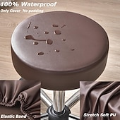  4 coprisgabelli da bar elasticizzati e impermeabili in PU, coprisgabelli rotondi in pelle con elastico.