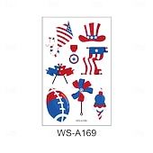  10 autocollants tatouage drapeau américain imperméables, à nouer sur une longue attache, pour chaussettes, accessoire de fête, tatouage pour la fête de l'indépendance