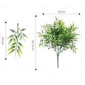 tanie Rośliny sztuczne i zieleń-6 wiązek sztucznych liści bambusa, sztuczne kwiaty z tworzywa sztucznego do dekoracji wnętrz, kompozycja stołowa do salonu i ogrodu