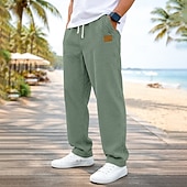 abordables pantalons décontractés-Homme Pantalon en velours côtelé Pantalon décontracté Cordon de serrage Jambe Droite Couleur Unie Confort Longueur complète Occasionnel Quotidien Extérieur Vacances Mode Bleu Noir Élastique