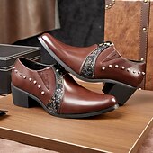 voordelige Loafers-Zwarte herenschoenen van lakleer met studs – stoere formele schoenen voor feestjes, gala's en trendy evenementen.
