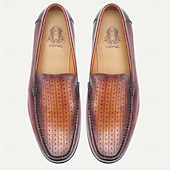 economico Mocassini in pelle premium-mocassini casual da uomo in pelle pregiata, elegante finitura marrone con cinturino, perfetti per eventi diurni e abbigliamento da resort